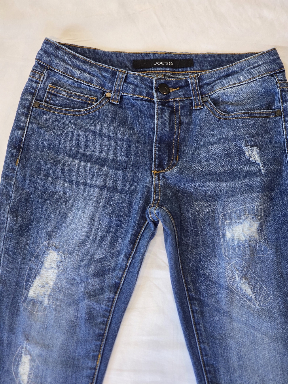 Joe's Jeans Girls Medium Blue Distressed Denim Pants. Size 12 - Picture 2 of 7